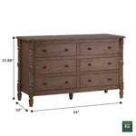 Traditional Vivienne 6-Drawer Easy Assembly Solid Wood Dresser Thumbnail