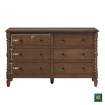 Traditional Vivienne 6-Drawer Easy Assembly Solid Wood Dresser Thumbnail