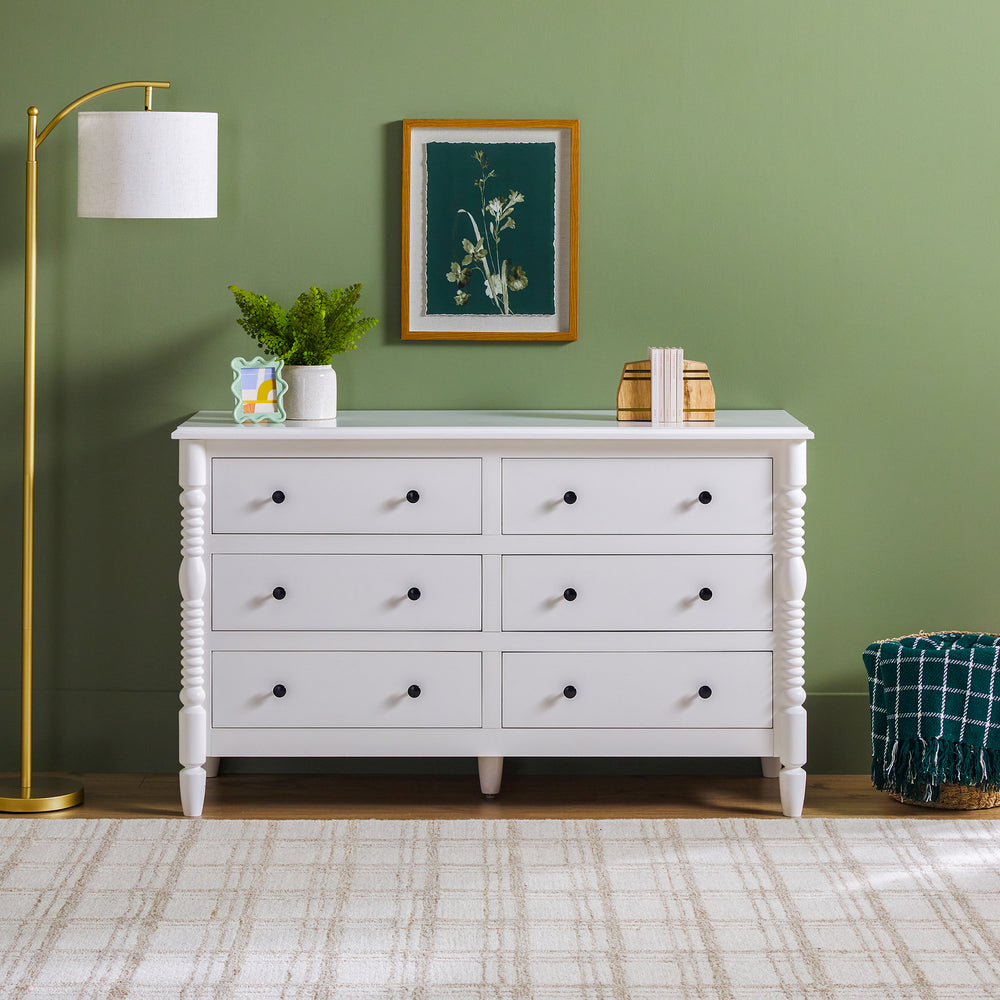 ingleside danish-inspired 6-drawer dresser by inspire q modern - natural Vivienne White Wood Spindle 6-Drawer Dresser