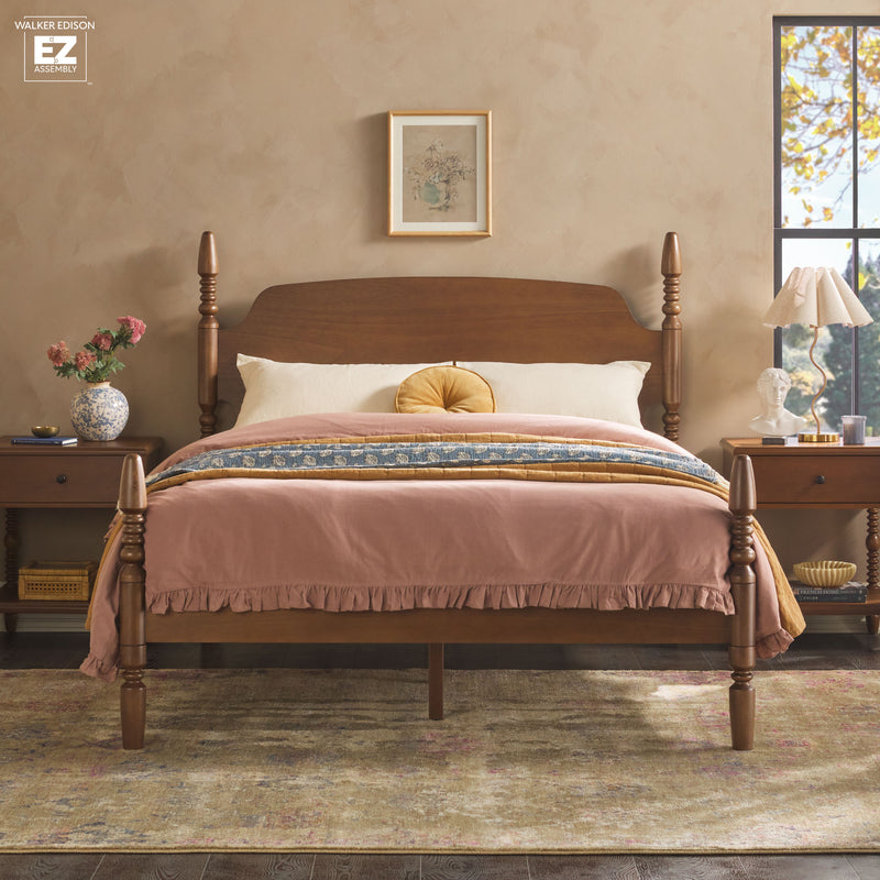 Traditional Vivienne Easy Assembly Solid Wood Bed