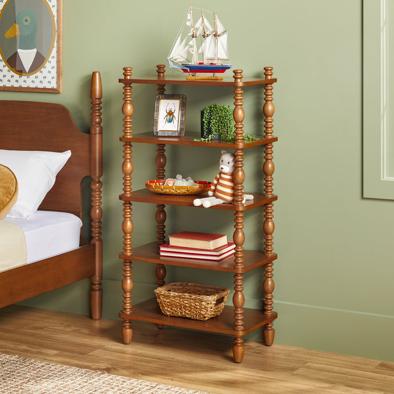 Traditional Vivienne Easy Assembly Solid Wood Short Bookshelf