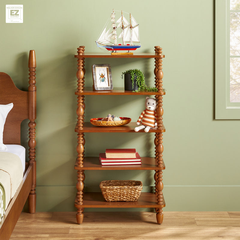 Traditional Vivienne Easy Assembly Solid Wood Short Bookshelf