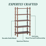 Traditional Vivienne Easy Assembly Solid Wood Short Bookshelf Thumbnail