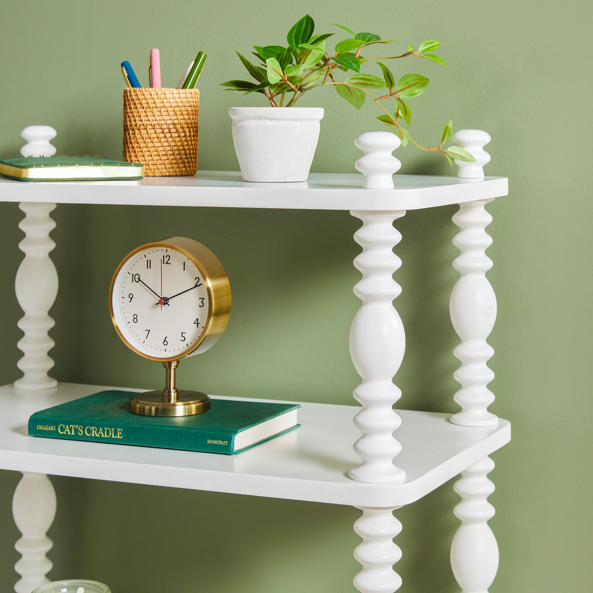 エビフライ　シェルフ 110cm Traditional Vivienne Easy Assembly Solid Wood Short Bookshelf