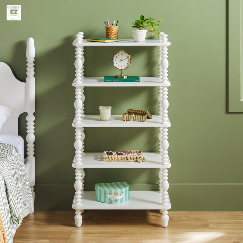 Traditional Vivienne Easy Assembly Solid Wood Short Bookshelf