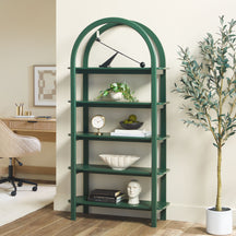 Zoey Modern Arched Wood Storage Bookcase