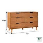 Sloane 6 Drawer Solid Wood Dresser with Cut-Out Handles Thumbnail