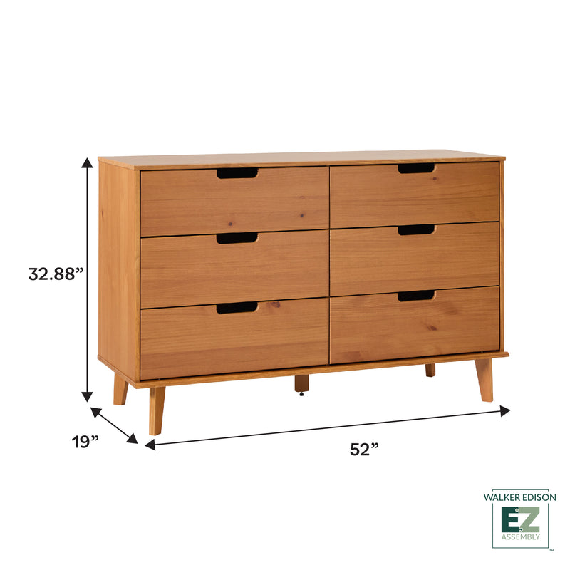 Sloane 6 Drawer Solid Wood Dresser with Cut-Out Handles