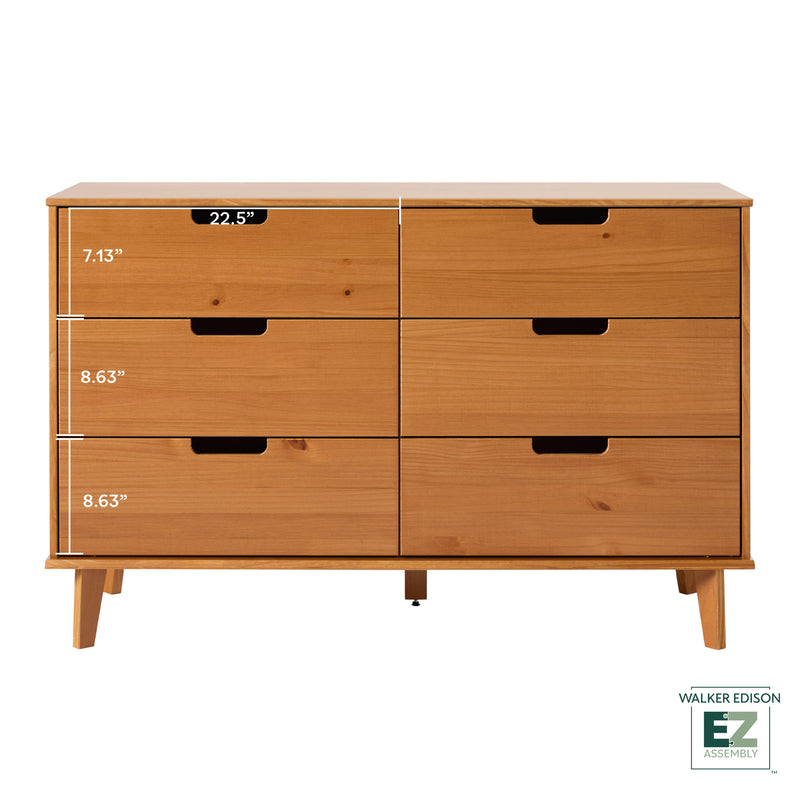 Sloane 6 Drawer Solid Wood Dresser with Cut-Out Handles