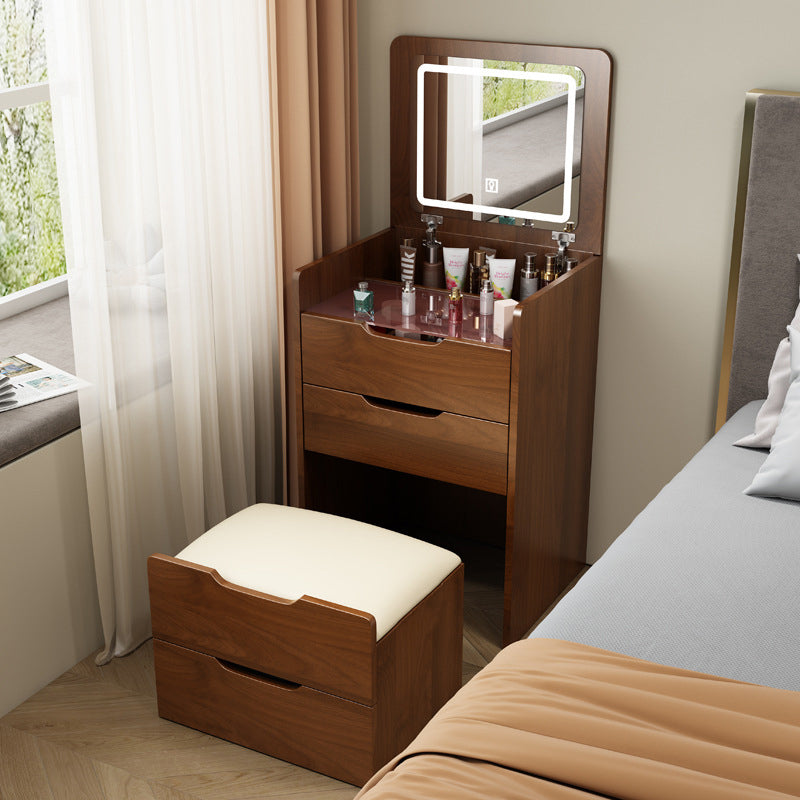dressing table with mirror brown Walnut 3 in 1 Vanity Desk Flip Top & Cushioned Stool 16.1D x 47.2W x Summersale30 Beauttable Brilliant Graduation Dresses Color:BURGUNDY