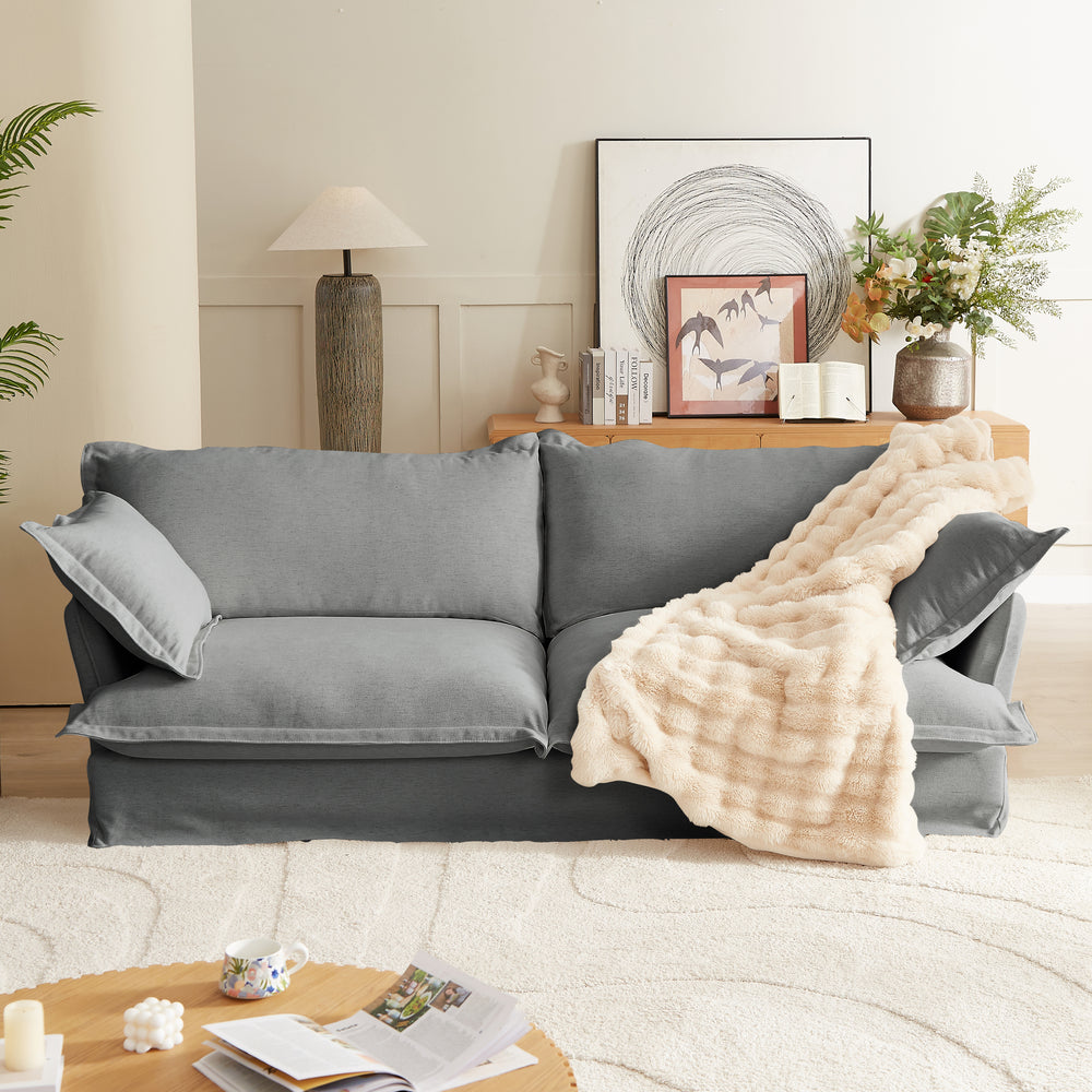 Walker Edison Modern Comfy Pillow Top Loveseat Sofa
