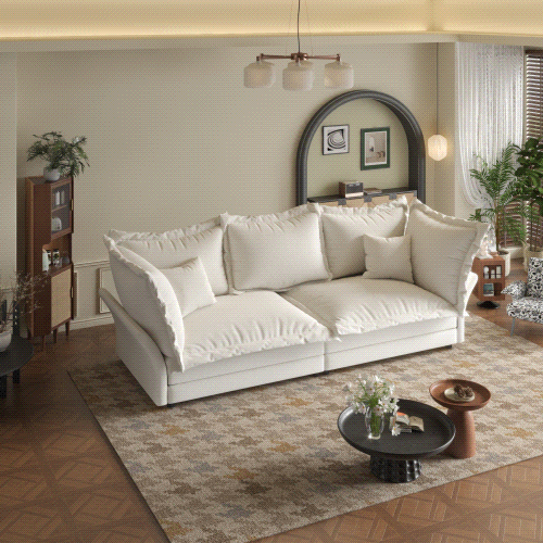 Walker Edison Expandable Velvet Deep Seat Upholstered Cloud Sofa