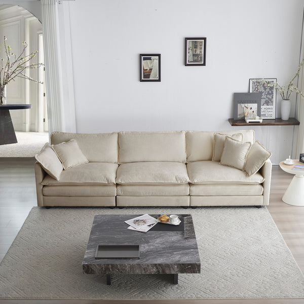 Walker Edison | Chenille Modern 3-Seater Cloud Couch