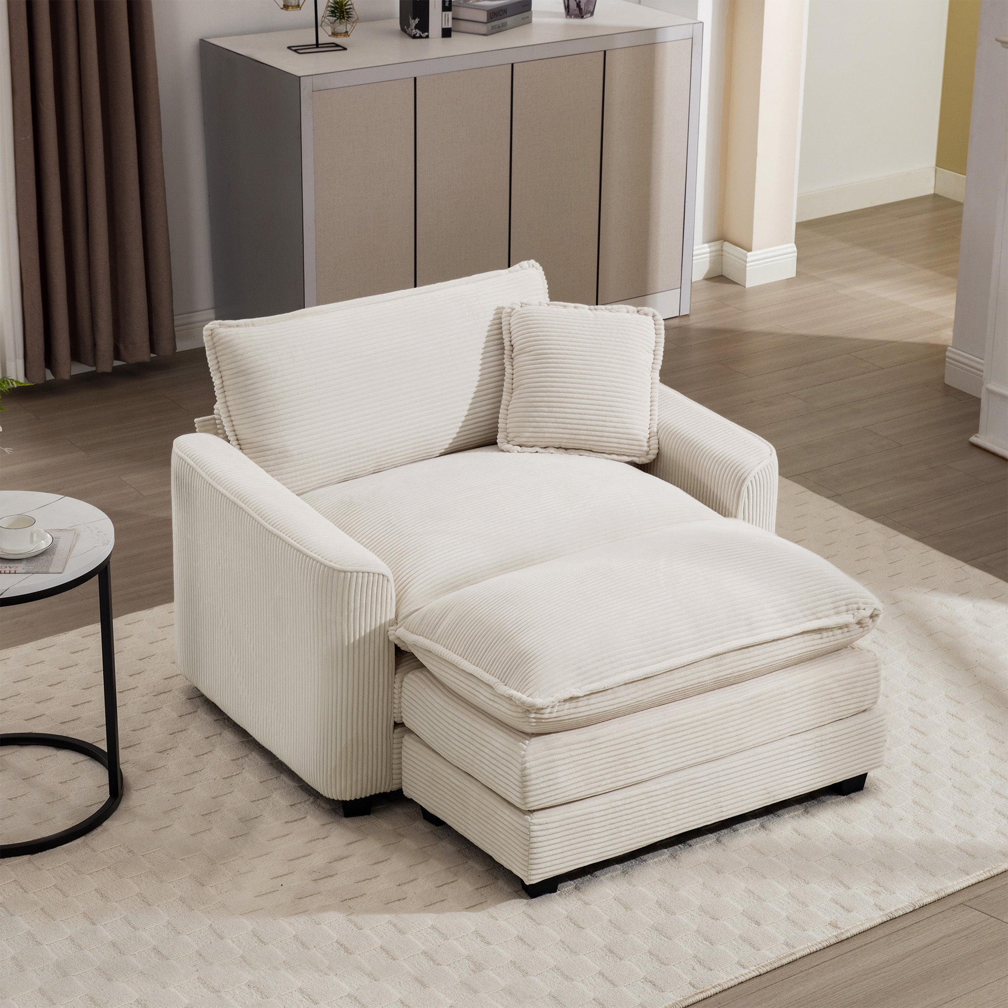 Walker Edison Corduroy Deep Seat Cloud Accent Chair