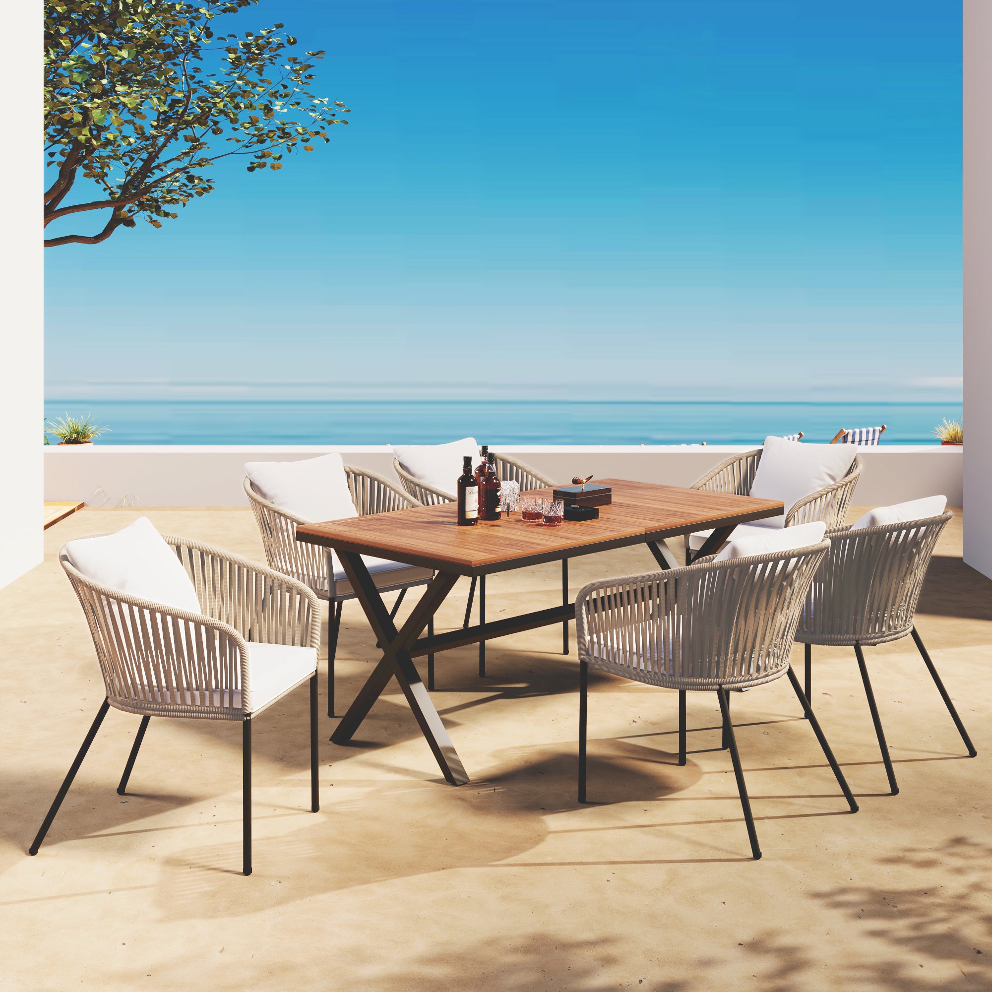 Walker Edison Patio Dining Set - Thumbnail 5