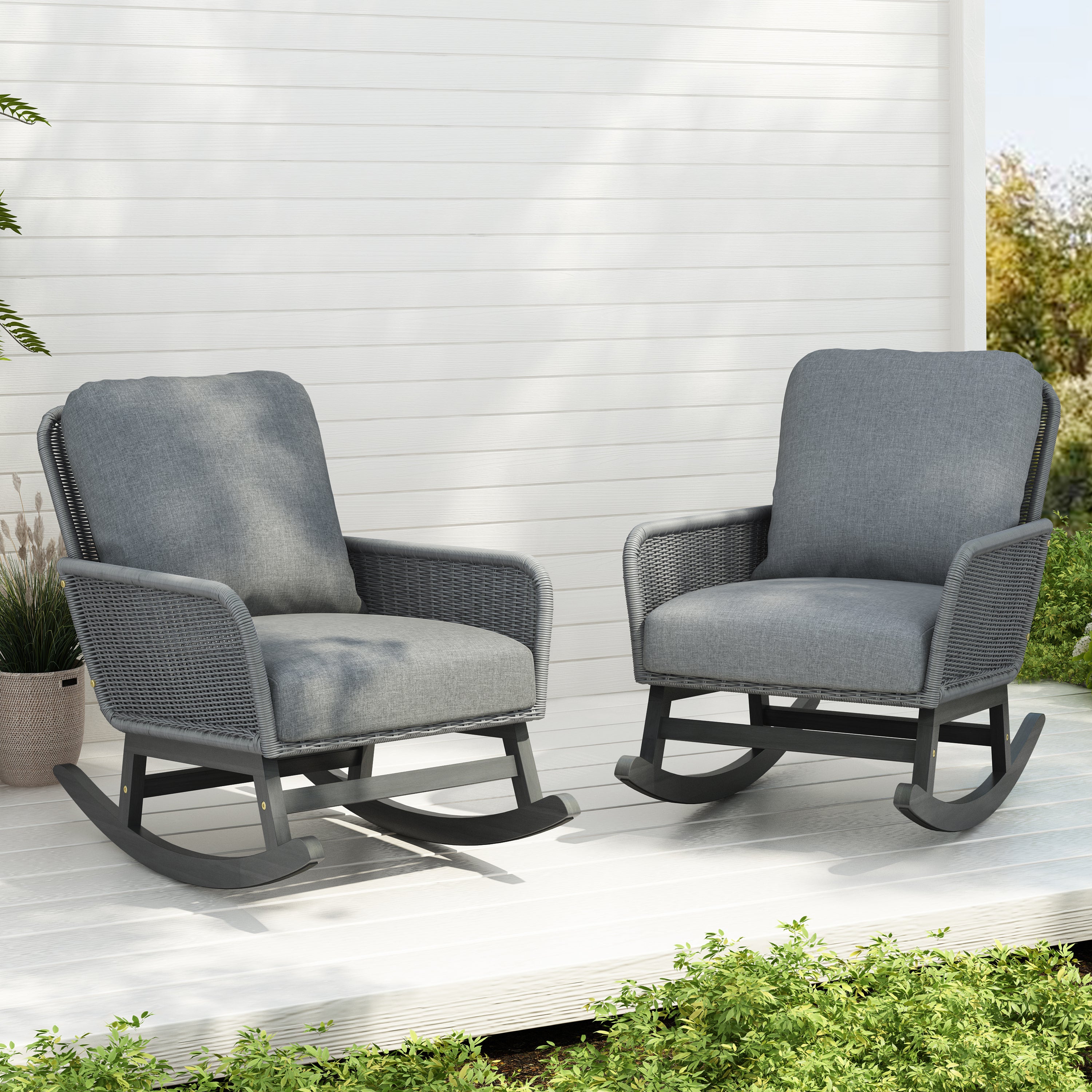 Minimalist Rocking Chir Walker Edison | Contemporary Minimalist Outdoor Rocking Chair Set of 2