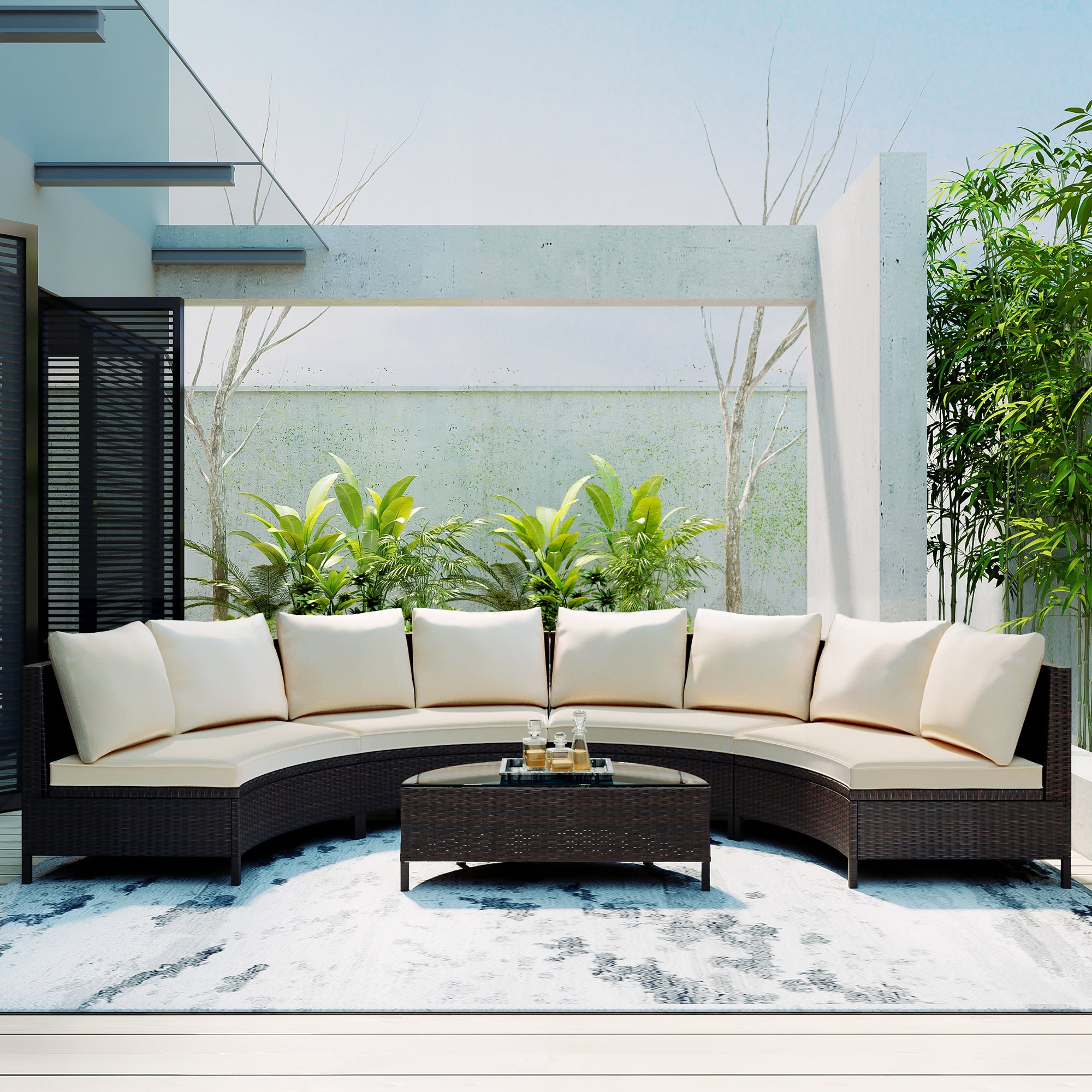 Walker Edison Wicker Sofa Set - Thumbnail 3