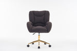 Walker Edison | Teddy 360 Swivel Home Office Chair With Gold Metal Base Thumbnail