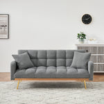 Walker Edison | Teddy Fleece Grey Sofa Bed 69" Grey Thumbnail