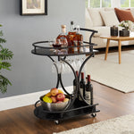 Walker Edison | Black 2-Tier Bar Cart Thumbnail