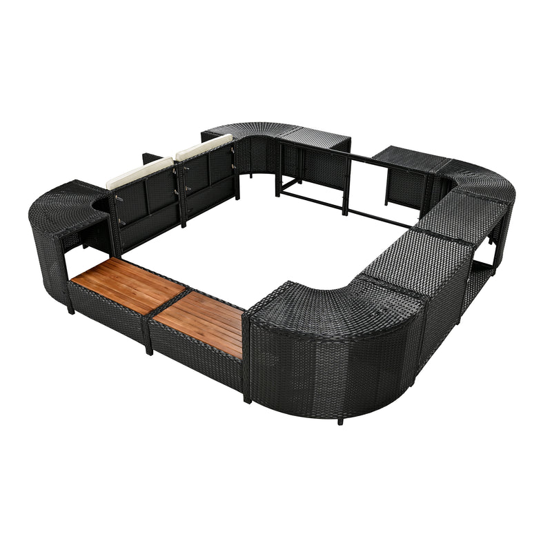 Walker Edison | Outdoor Wicker Spa Surround Frame