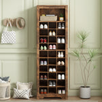 Walker Edison | Wood Tall Entryway Shoe Cubby Cabinet Thumbnail