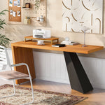 Walker Edison | Modern Wooden 63" Writing Desk with Monitor Stand Thumbnail