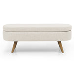 Walker Edison | Ottoman Oval Storage Bench Thumbnail