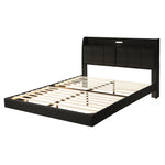 Walker Edison | Modern Upholstered Platform Queen Bed with Floating Bed Frame & Storage Headboard Thumbnail