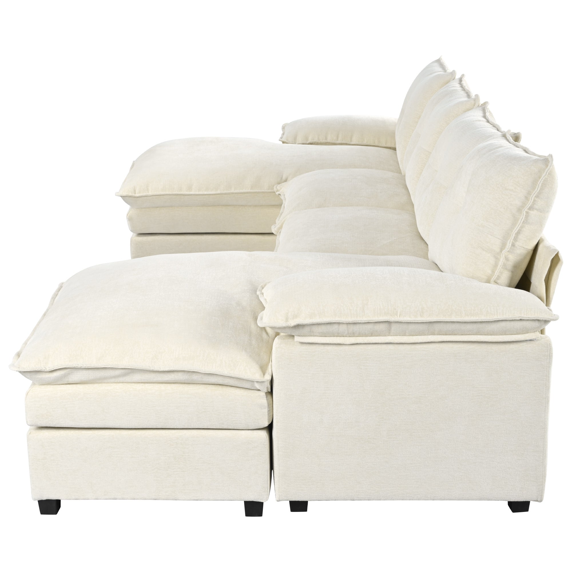 Walker Edison Chenille Sectional Sofa - Thumbnail 2