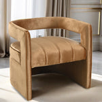 Walker Edison | Modern Luxury Curved Velvet Accent Chair Thumbnail