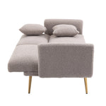 Walker Edison | Velvet Convertible Loveseat Sofa Thumbnail