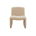 Walker Edison | Chenille Upholstered Armless Chair with Wood Legs Thumbnail