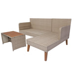 Walker Edison | Wicker Weather Proof 3 Piece Patio Sectional Chat Set Thumbnail