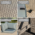 Walker Edison | Khaki Wicker 12pc Outdoor Sofa Set Thumbnail