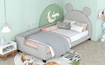 Walker Edison | Twin Size Faux Leather Daybed with Cartoon Ears Shaped Headboard Thumbnail