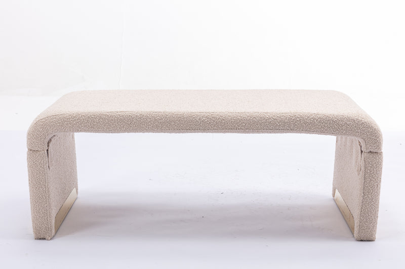 Walker Edison | Boucle Ottoman Footstool Bench