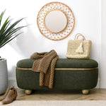 Walker Edison | Upholstered Storage Ottoman Bench Thumbnail