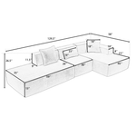 Walker Edison | Minimalist Terry Modular Couch with Right L-shaped Sectional Thumbnail