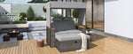 Walker Edison | Outdoor Patio 2-Piece Rattan Chairs and Bench Roof Set Thumbnail