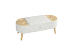 Walker Edison | Teddy Oval Ottoman Storage Bench Thumbnail