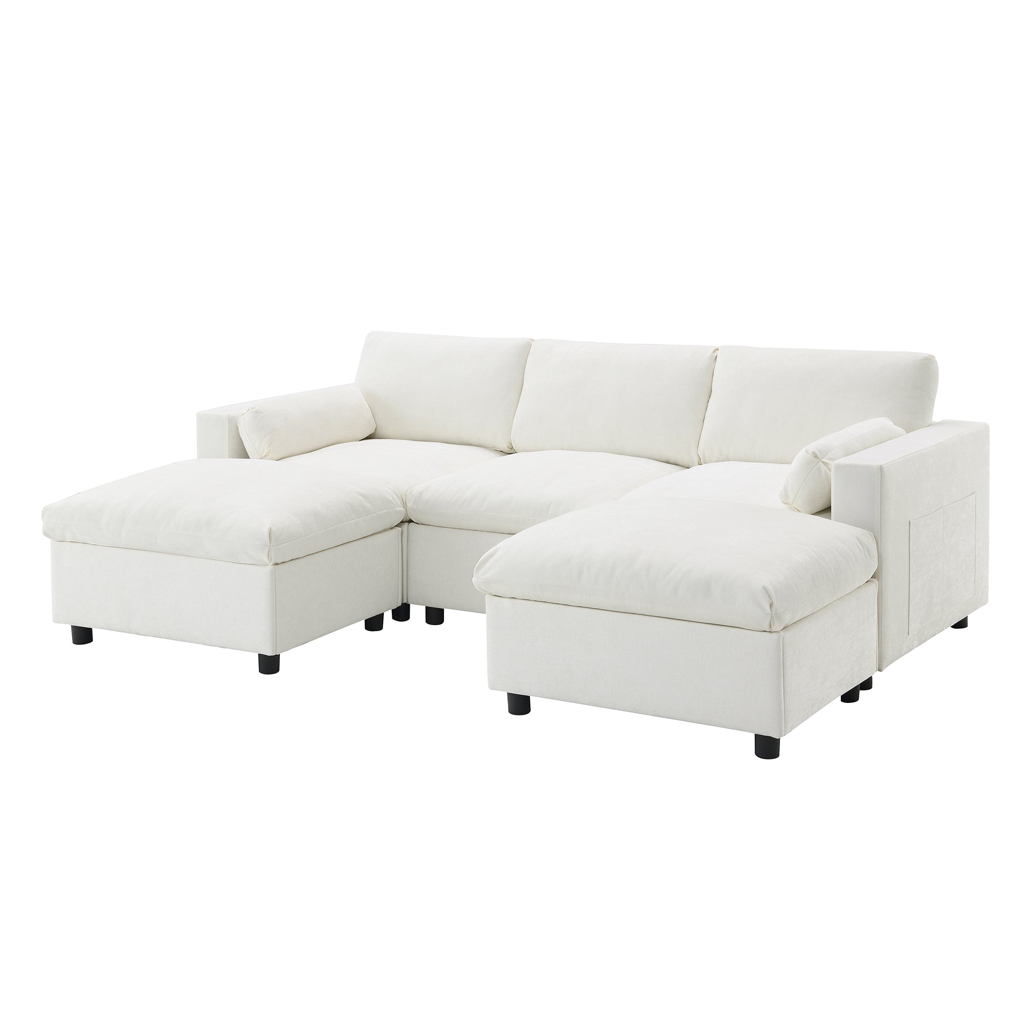 Walker Edison Modular Cloud Sectional Sofa - Thumbnail 4