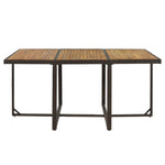 Walker Edison | Outdoor 11-Piece All-Weather Wicker Dining Table Set Thumbnail