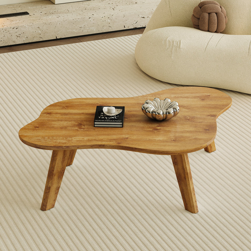 Walker Edison | Cloud Shape Wood Minimalist Coffee Table