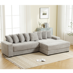 Walker Edison | Corduroy Right L-Shaped Sectional Cloud Couch Thumbnail