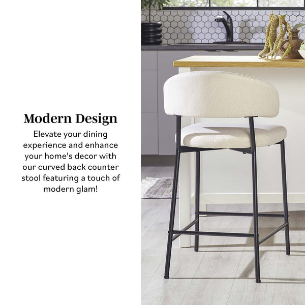 Modern Curved Back Counter Stool, Set of 2 Dining / Kitchen Walker Edison 