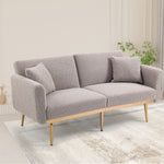 Walker Edison | Velvet Convertible Loveseat Sofa Thumbnail