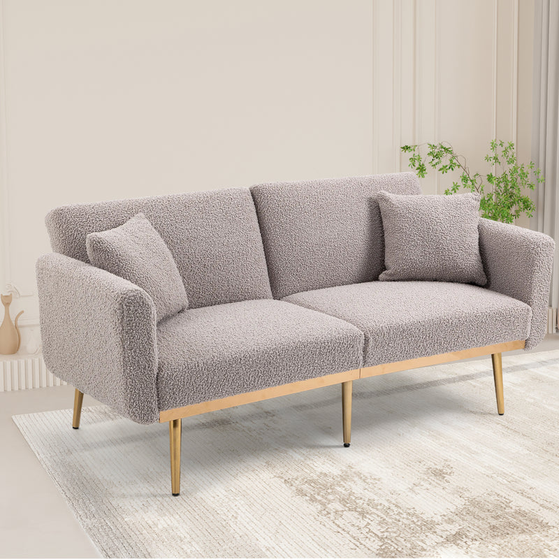 Walker Edison | Velvet Convertible Loveseat Sofa