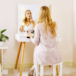 Walker Edison | Vanity Makeup Table Desk with LED Light Mirror Thumbnail