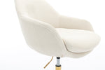 Walker Edison | Mesh Fabric Home Office 360°Swivel Chair with Gold Metal Base Thumbnail